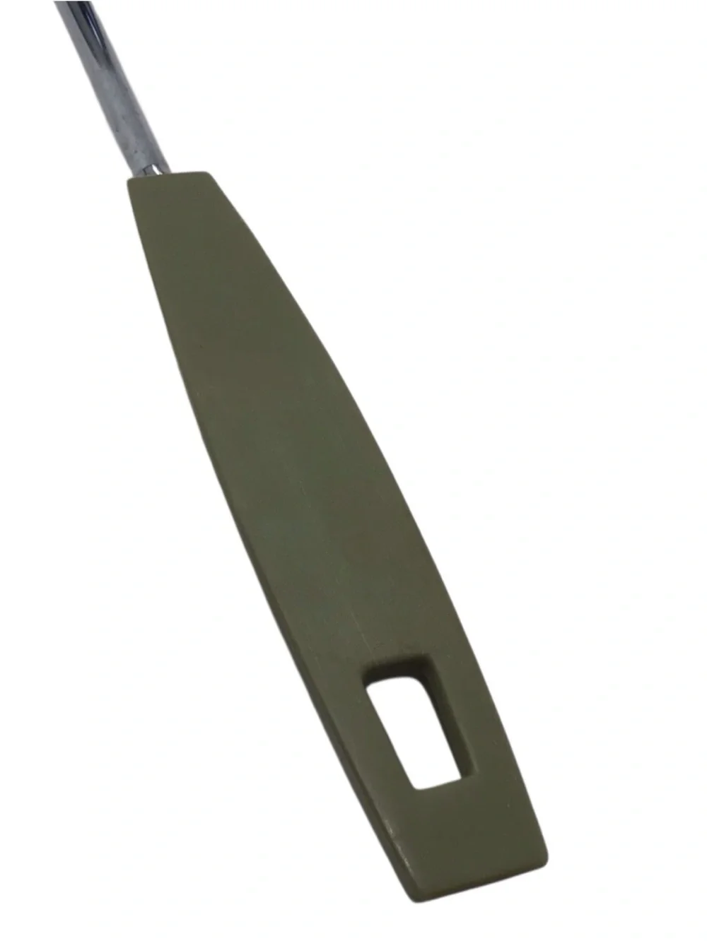 Vintage Ekco Chrome Wok Ladle Avocado Green Handle Mid Century Kitchen Utensil.